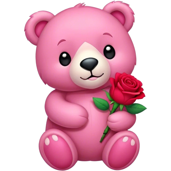 pink bear holding a rose emoji