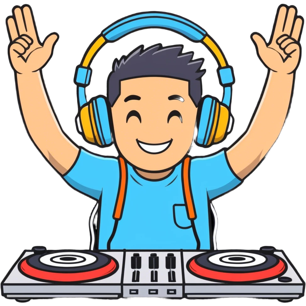 Dj old and hyped emoji