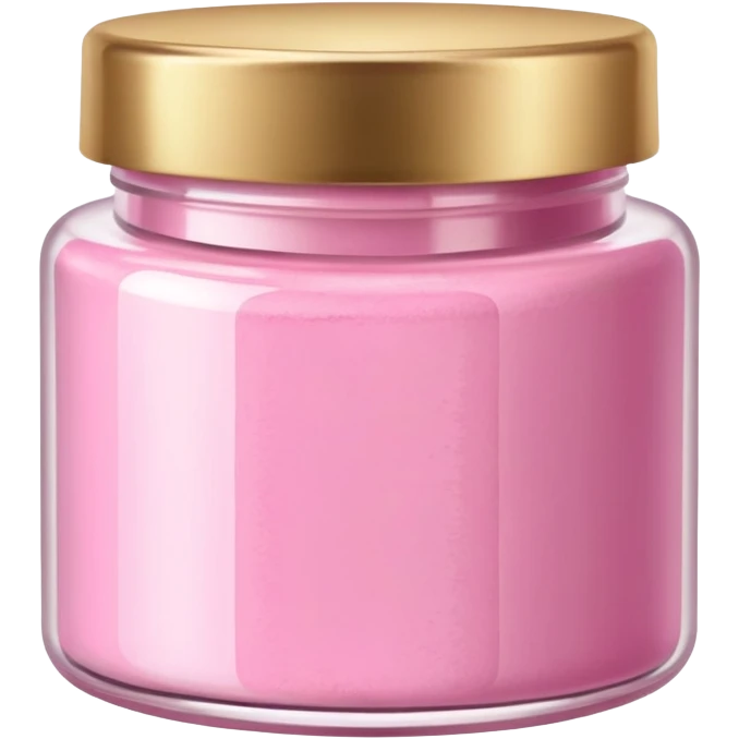 ultra realistic short jar of acrylic powder pink with gold lid emoji