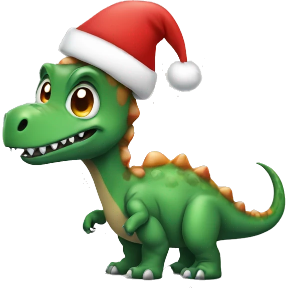 dinosaur with a santa hat  emoji