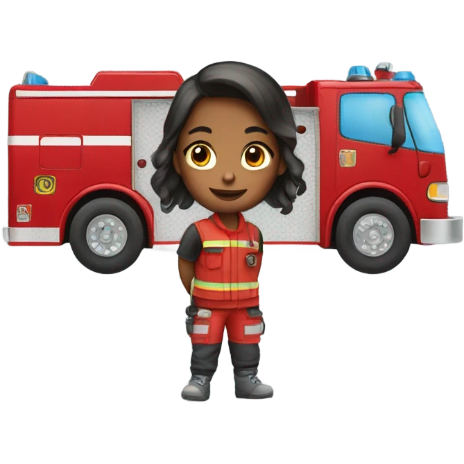 Fire truck girl emoji