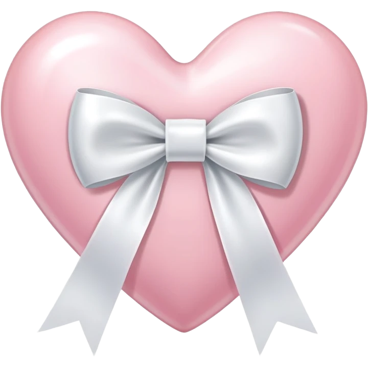Light pink heart with white ribbon bow emoji