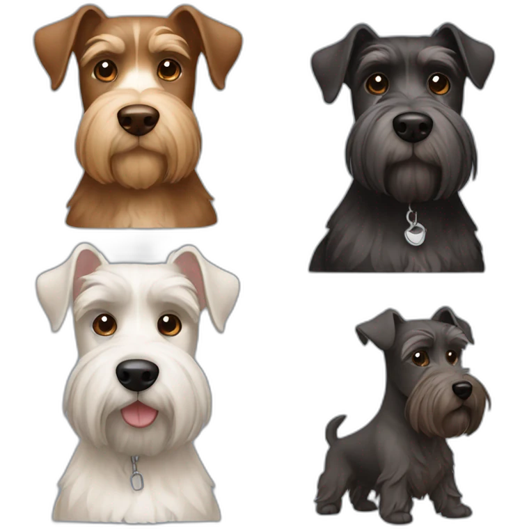 brown york and Schnauzer dog mix emoji
