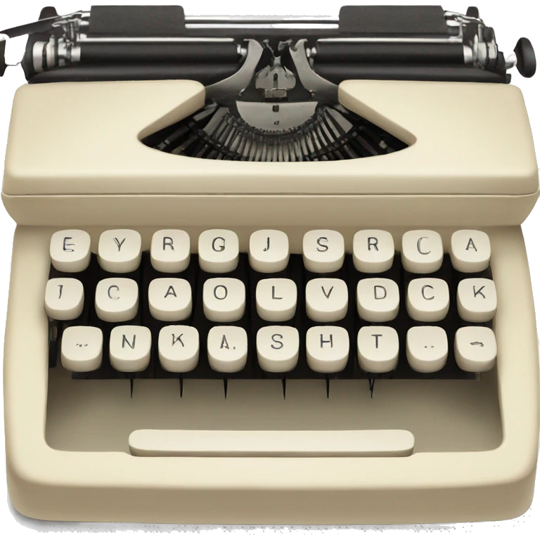 Cream Vintage typewriter keyboard emoji