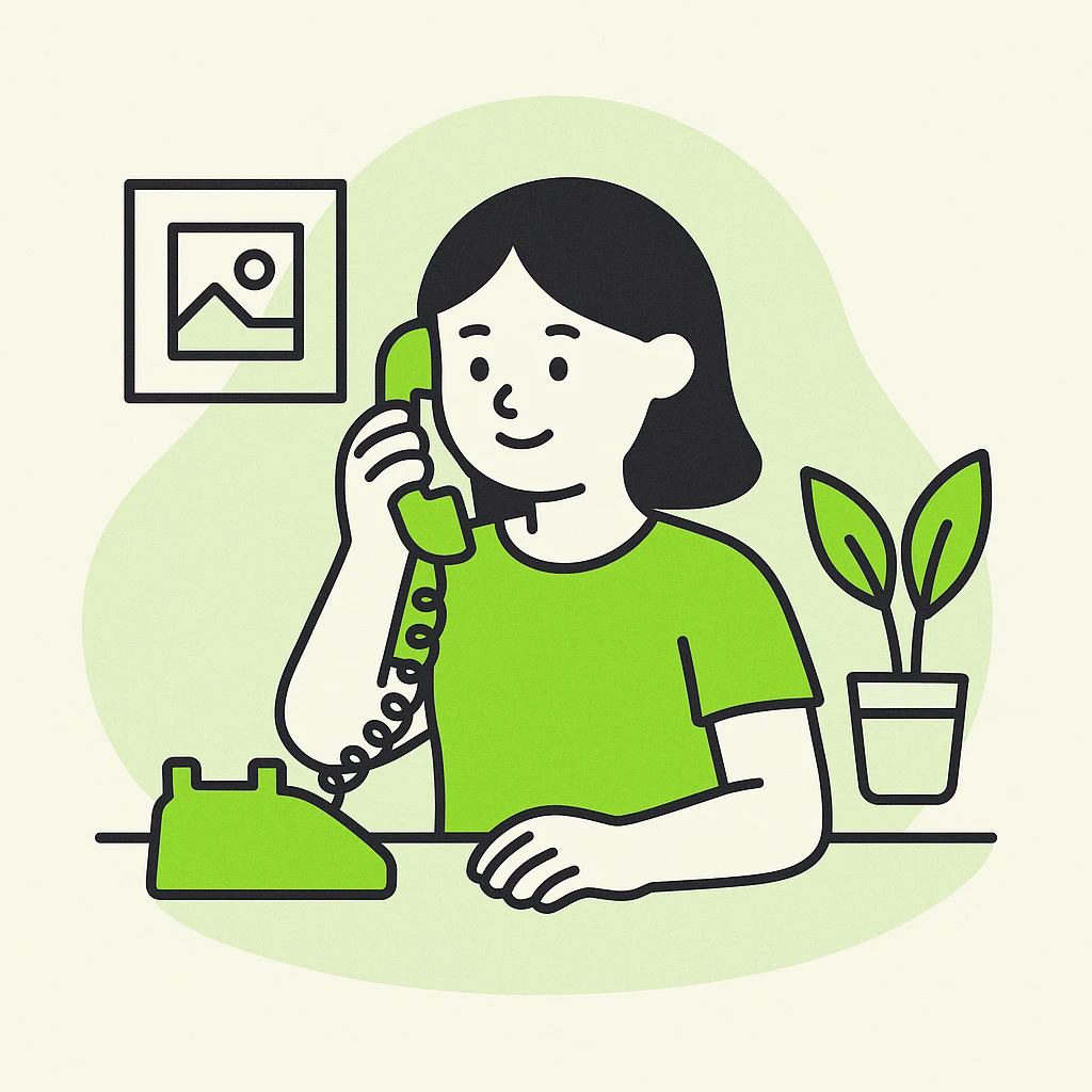 girl talking on telephone in her room emoji