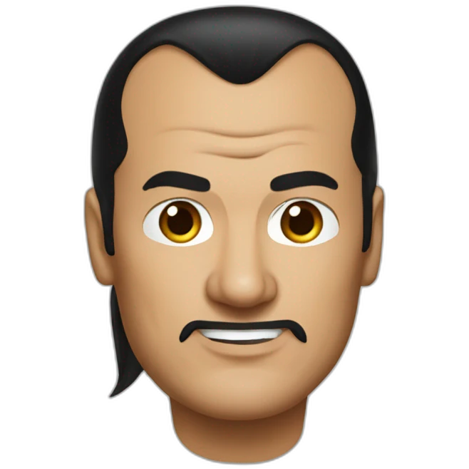 steven-seagal cartoon wearing long shirt pony tail emoji