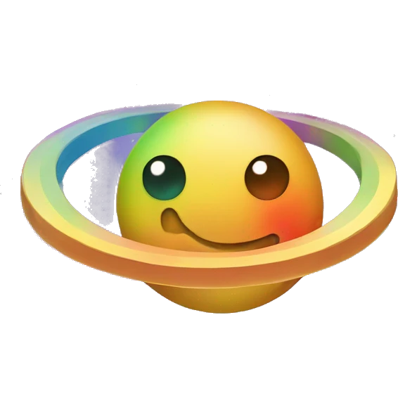  planet with rainbow rings emoji