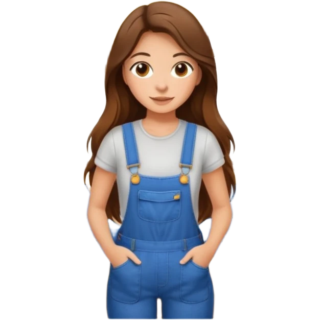 beautiful girl with long brown hair constructing new lounge room emoji