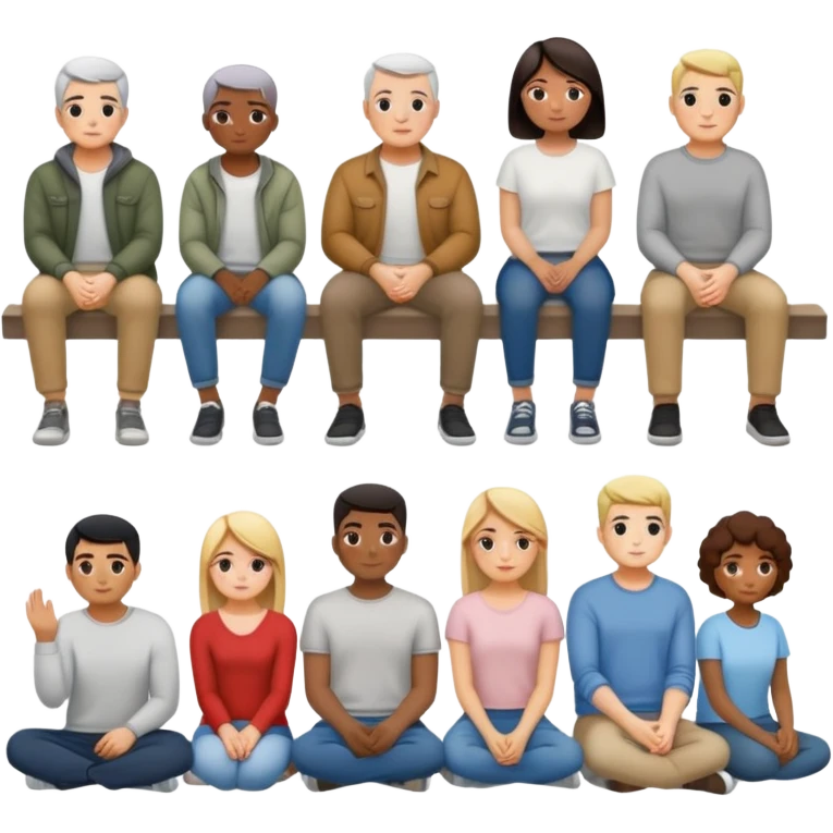 row of people sitting facing away emoji