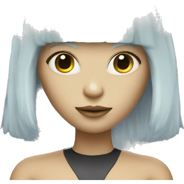 alien from space with platinum blonde fringe hair emoji
