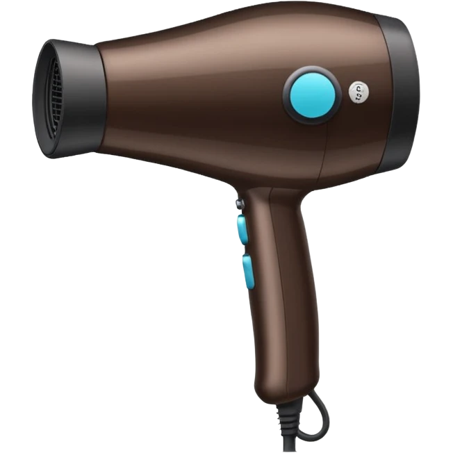 dark brown hair dryer emoji