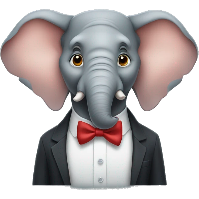 Elephant wearing a bowtie emoji