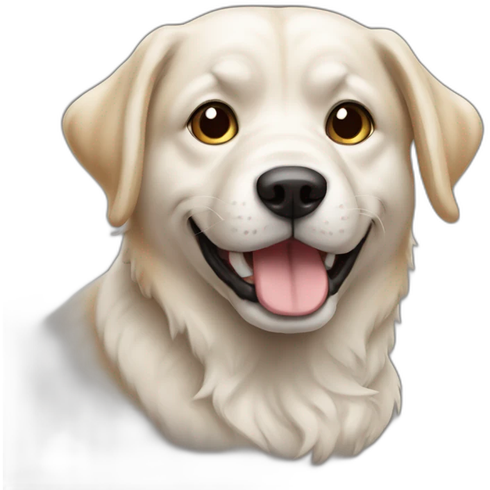 Chien déguisé en chat emoji