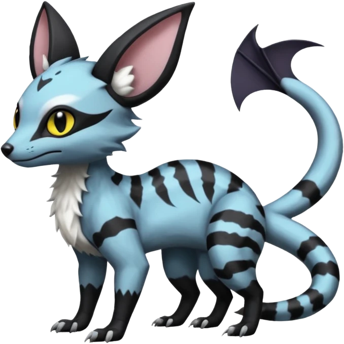 White Salandit-Umbreon-Genet-Noivern-Civet-Hybrid (Full body) emoji