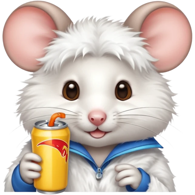 pretty mouse drinking energy drink  emoji