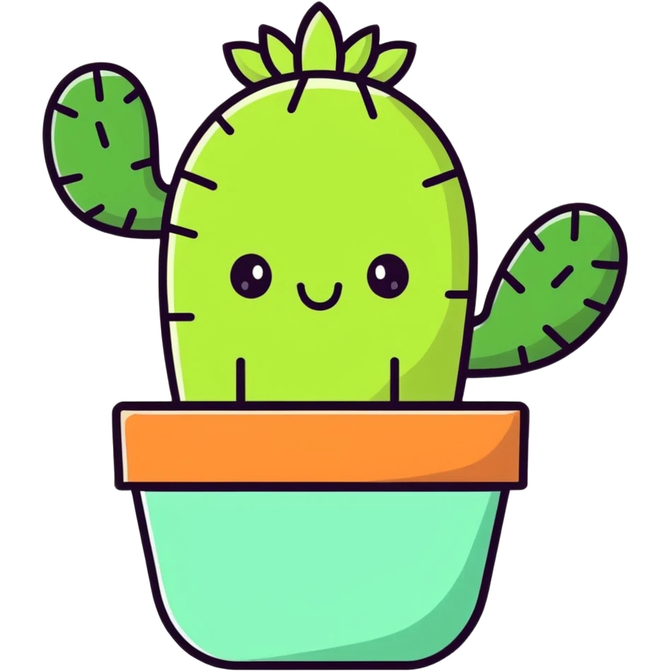 Happy glitter Cactus in a pot  emoji