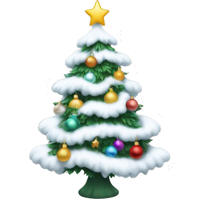 White Christmas tree with ornaments  emoji