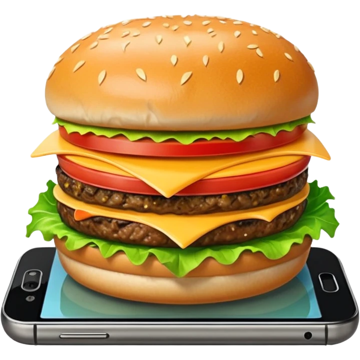 picture of a hamburguer on a phone emoji