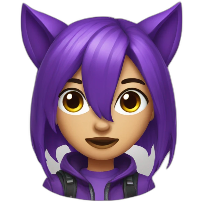 purple wolf gamer girl emoji