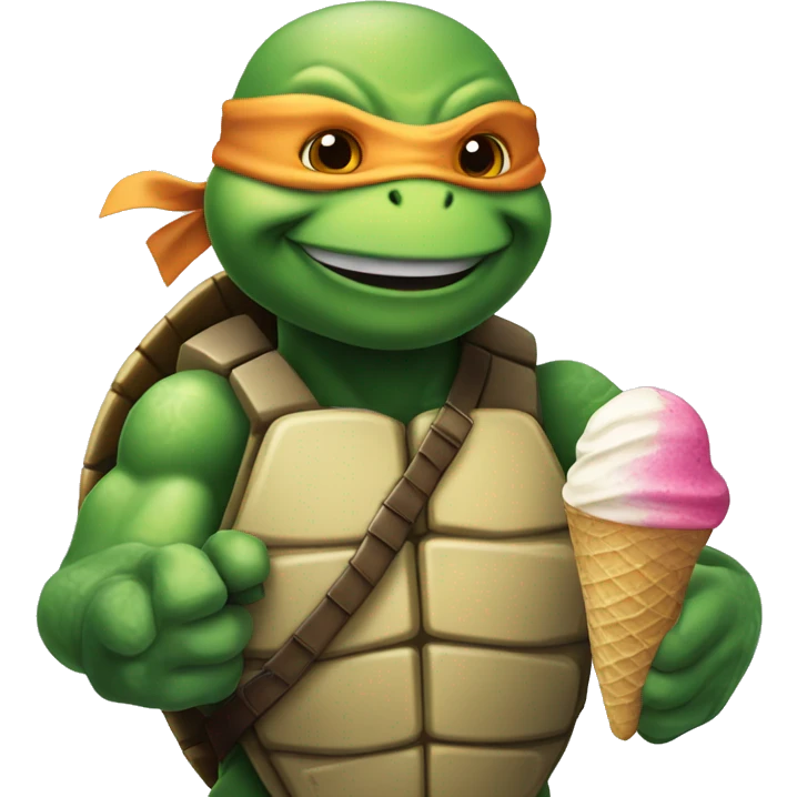 Ninja turtle with ice cream emoji
