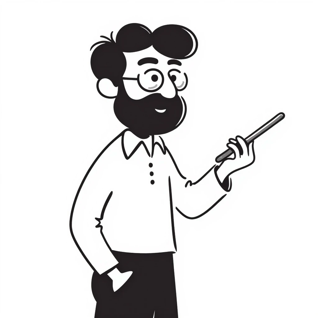A stern professor holding a stick emoji