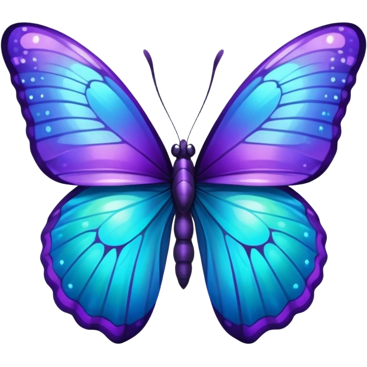 glitter purple and cian buttlerfly emoji