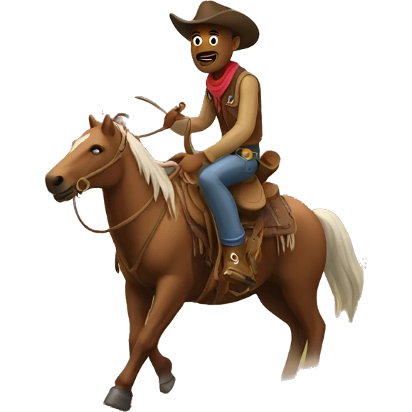 cowboy riding through mountains emoji