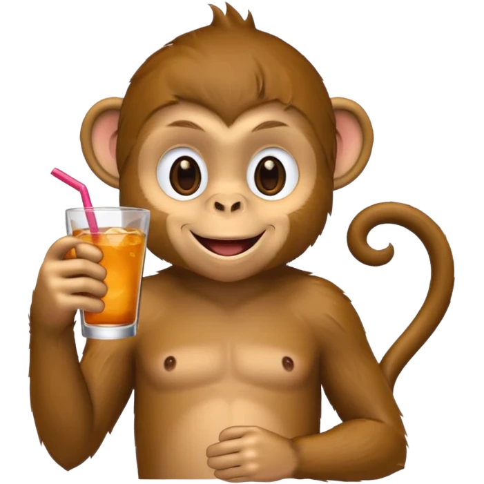 Monkey holding drink emoji