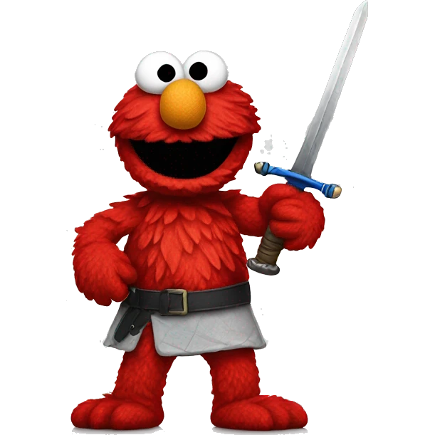 Elmo holding a sword emoji