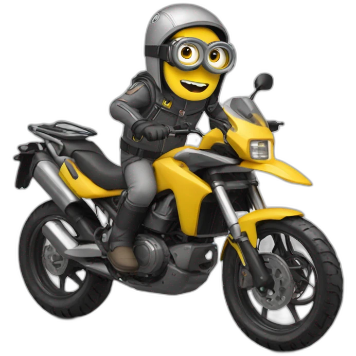Minion on trail grey motobike emoji