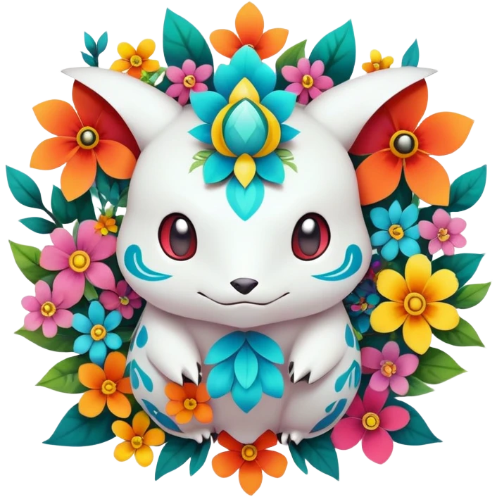 Colorful Floral Fakémon-Pokémon-creature emoji