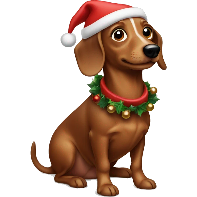 Christmas wiener dog emoji