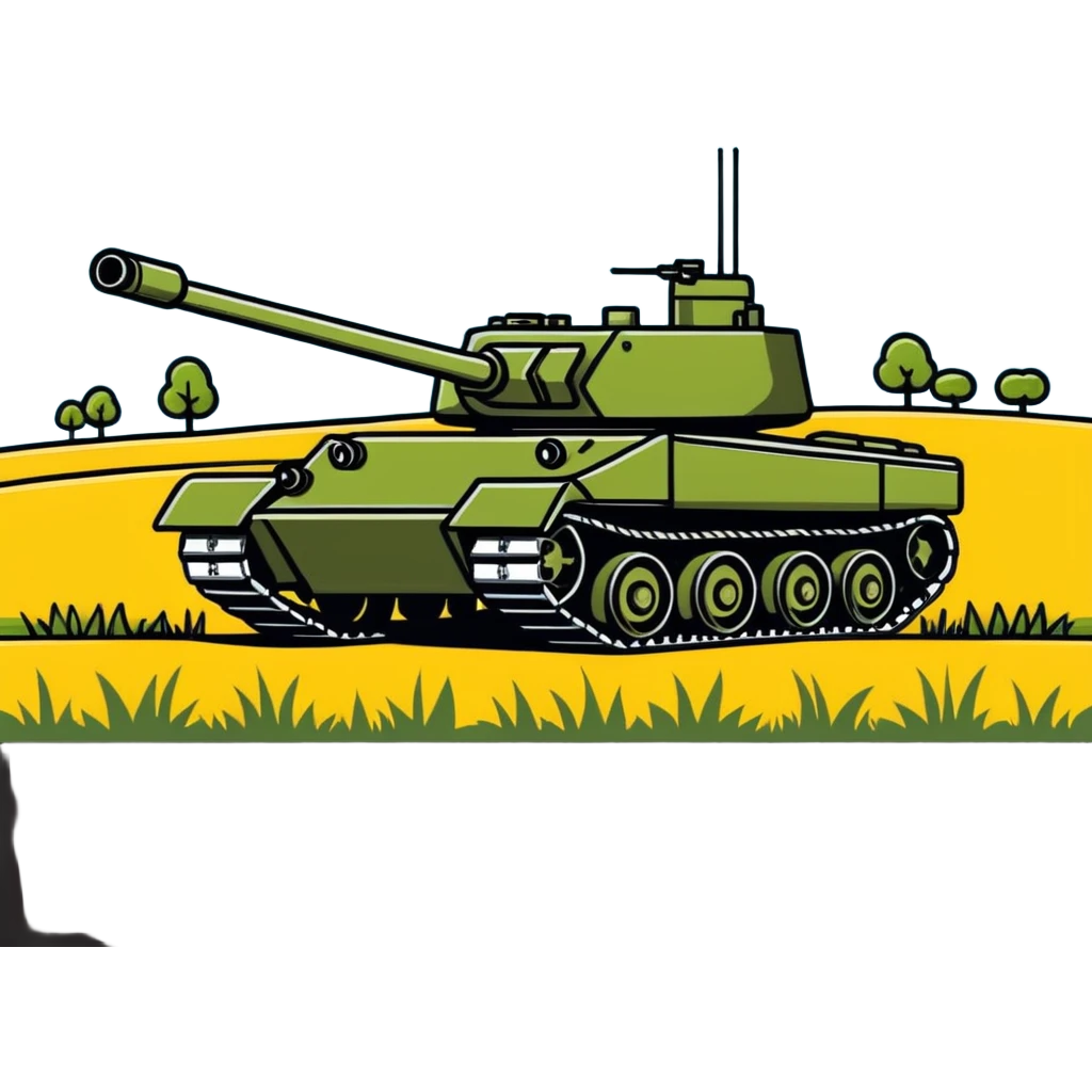 A tank in a field emoji