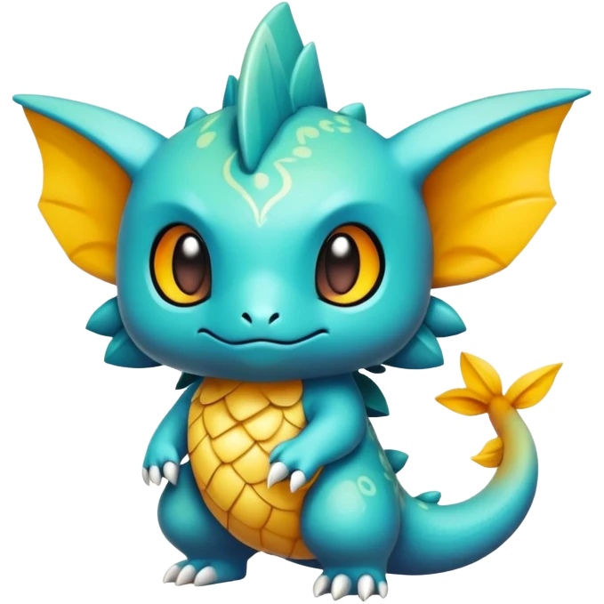 Randomly-colored exotic chibi Fakémon-creature emoji