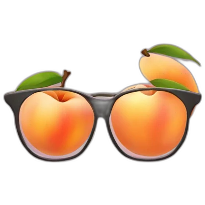 glasses between a peach emoji