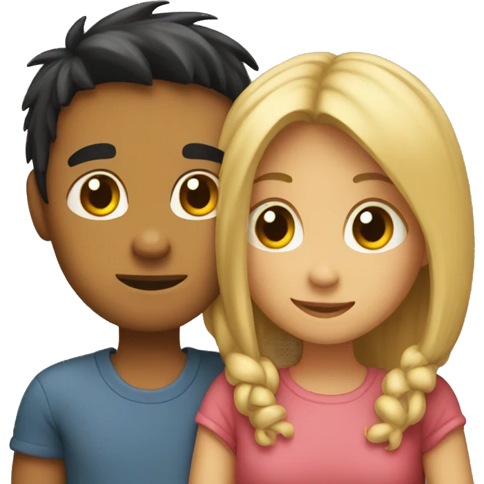 A girl and a boy hugging emoji