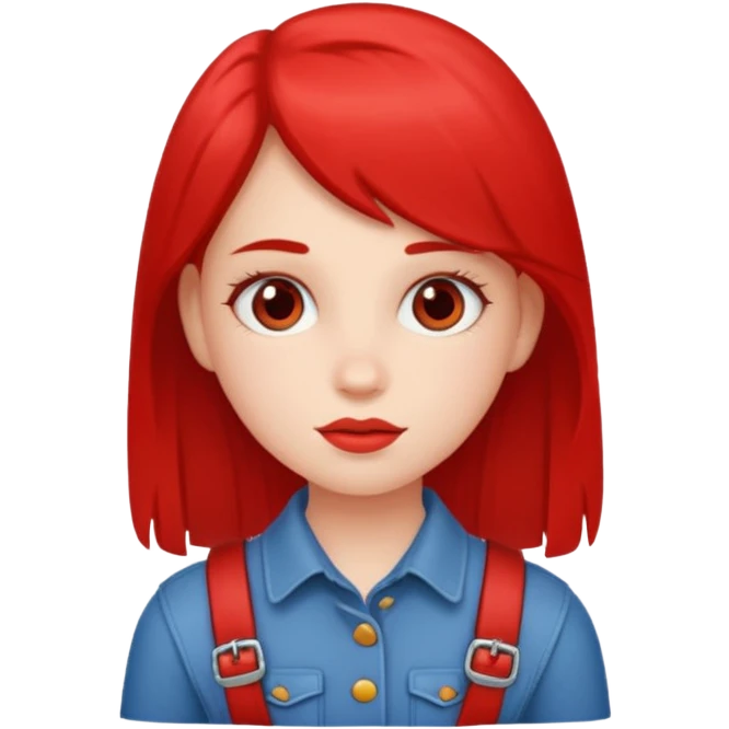 girl with red buckles emoji