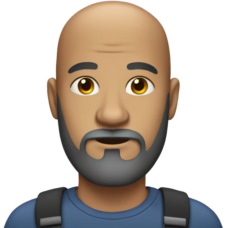 bald man with beard portrait emoji
