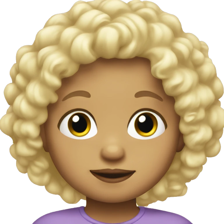 White blond toddler with curly hair  emoji