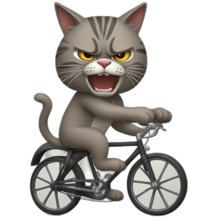 Angry cat on cycle emoji