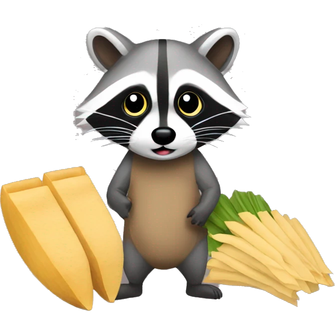 Raccoon with sobrado and tamale  emoji