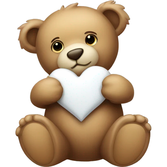 Teddy bear hugging a white heart emoji