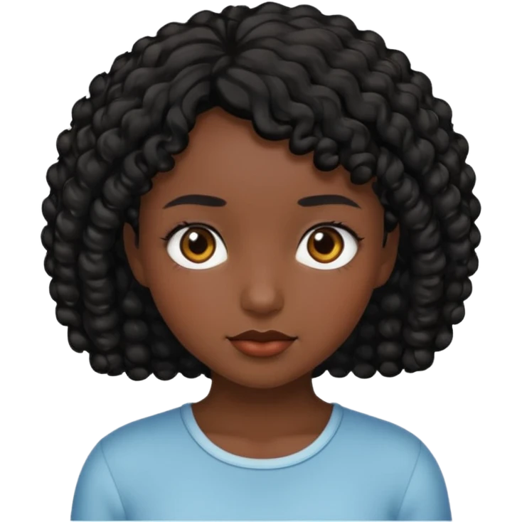 Menina com cabelo cacheado curto emoji