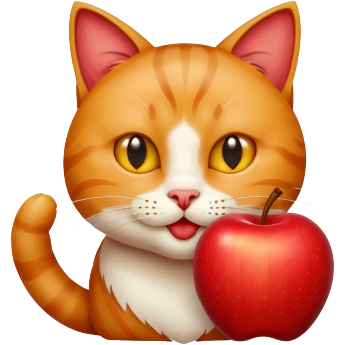 Gato comendo maçã emoji