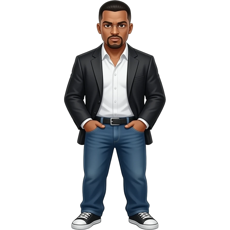 A gangster with pants that are sagging emoji