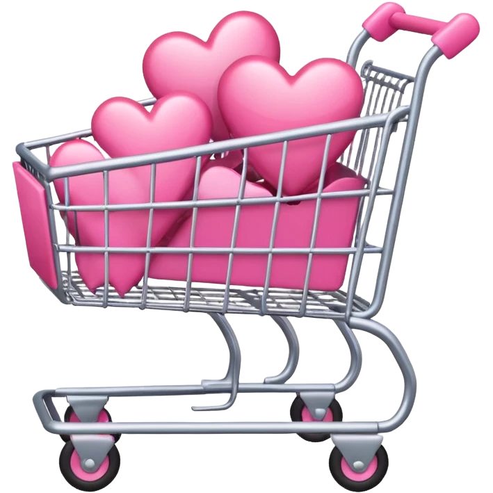 make shopping cart with very girly pink tones. emoji