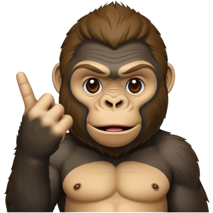 gorilla doing middle finger emoji