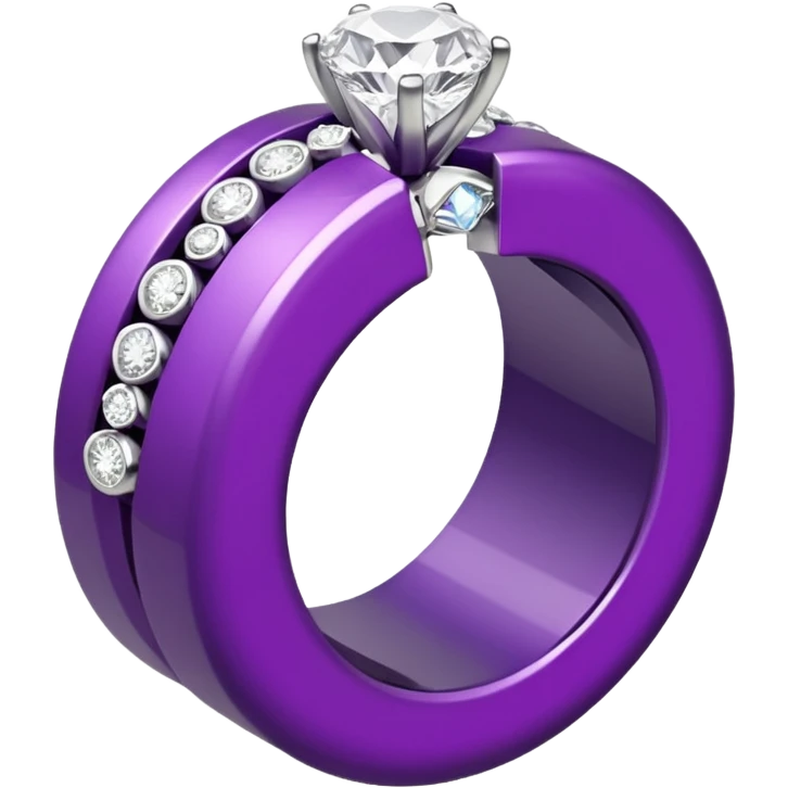 anel de casamento branco e roxo emoji