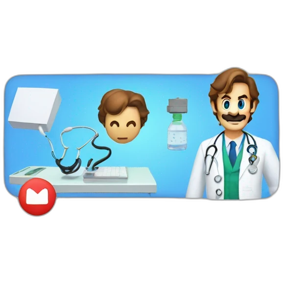mario from nintendo as a doctor emoji