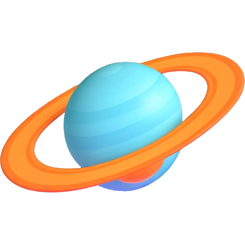 blue planet Uranus with rings emoji